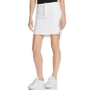 Joe's Jeans White Field Skirt‎ Raw Hem Denim High Rise Size 24 Waist